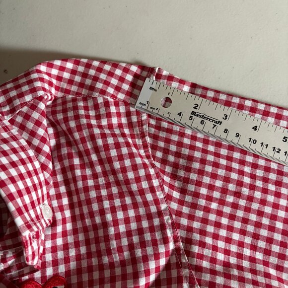 Comme des Garcons Play Japan Made Check Button Down Shirt - Men's Size M - Red - Picture 10 of 11